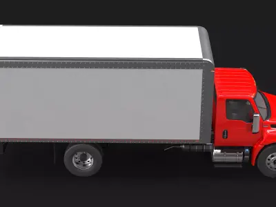 International MV Box Truck Low-poly 3D model