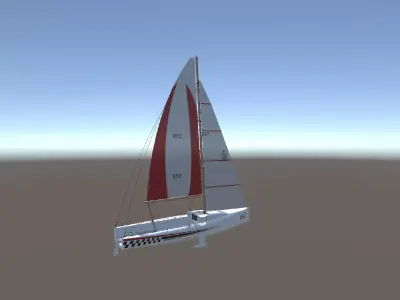 Low Poly Sail Boat Package Low-poly 3D model