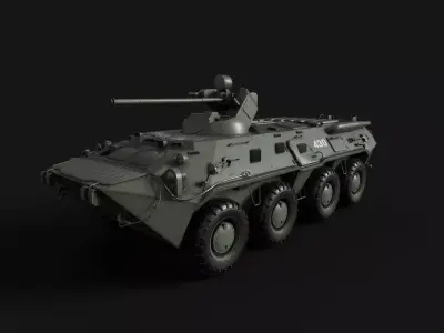 BTR-80-A Armored personnel carrier Low-poly 3D model