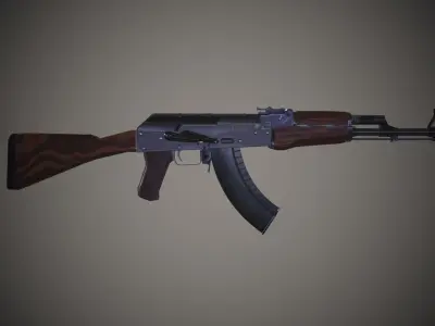 AK47 - 3D Model ak rifle Free low-poly 3D model