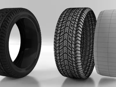 Car Tire 3D model by Arowana