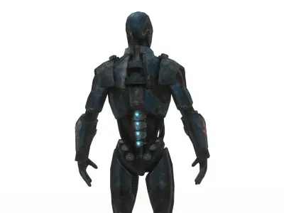 Cyber Hunter Robot Game-Ready Rigged Mech Unit Low-poly 3D model