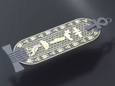 Egyptian-style pendants 3D print or CNC model  3D print model