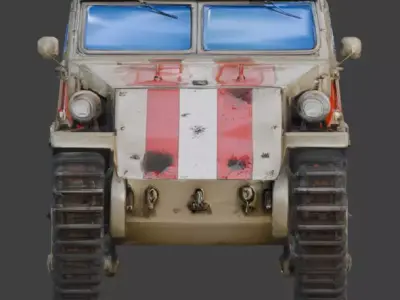 Realistic Hard Sci-Fi Half-Track Scout Low-poly 3D model purchase