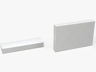 Tuck Top Boxes - White Long Packaging Set 3D model