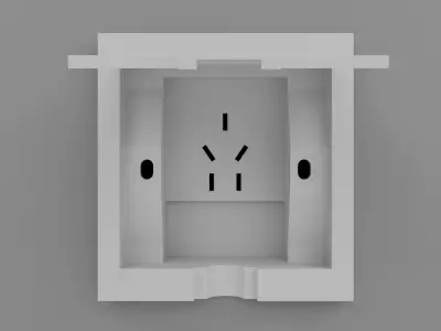 Hidden Kitchen Power Socket - 3-Pin Desktop Outlet Low-poly 3D model