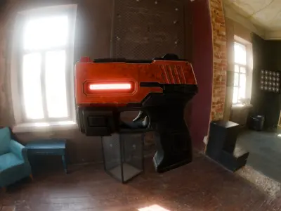 Sci-Fi Laser Pistol PBR Game Ready 3D Model Low-poly 3D model
