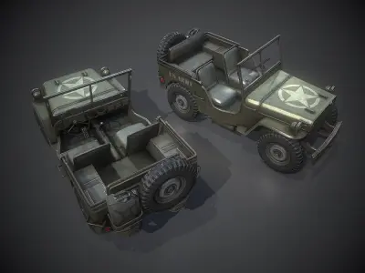 Low Poly Willys MB Low-poly 3D model