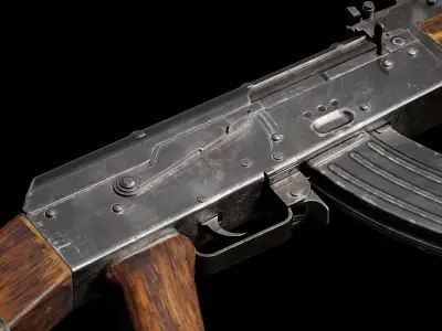AK47 Gun Low-poly 3D model shop