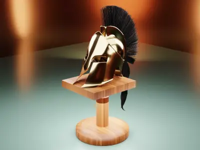 Spartan Helmet Low-poly 3D model get