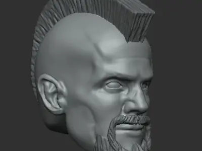 Jason Statham Mohawk Head for Mythic Legions 3D print model