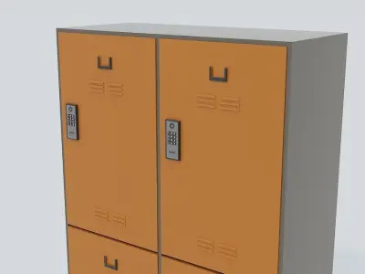 Locker metal Low-poly 3D model purchase