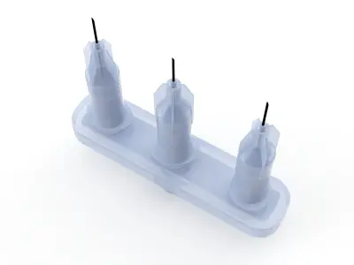 Multi Injector 3 Needles Straight Transparent 3D model