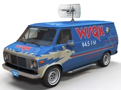 Stranger Things WSQK radio station van Low-poly 3D model