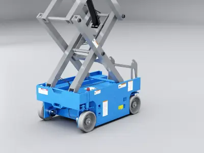 Warehouse Electric Scissor Platform Lift Low-poly 3D model