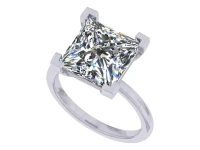 Princess Stone Solitary Ring 3D print model