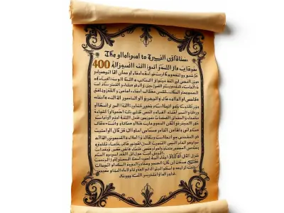 Ornate Ancient Scroll Model Pack with Arabic Script Low-poly 3D model