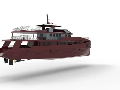 red yacht 3D model