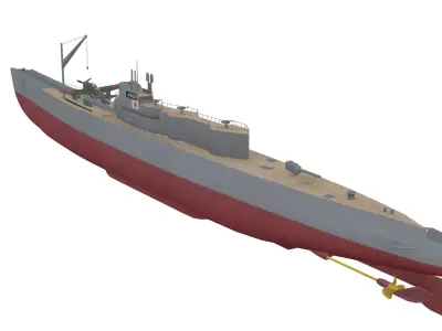 I-400 Class Submarine Low-poly 3D model