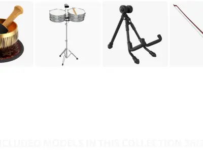  Musical Instrument Large Collection 01 - 36 PBR models 