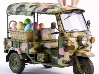 Pastel Tactical Easter Tuk Tuk Collection  3D Model Pack