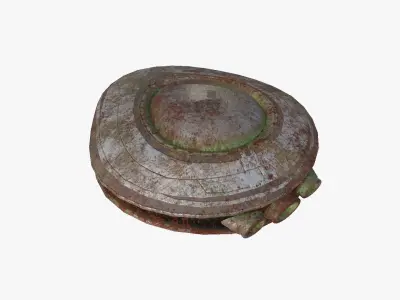 Alien Spaceship UFO C11 Abandoned - Sci Fi Spacecraft Design Low-poly 3D model