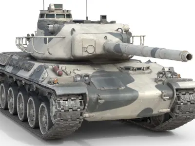 AMX 30 Main battle tank Low-poly 3D model
