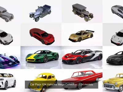 Car Pack 124 Vehicles Mega Collection