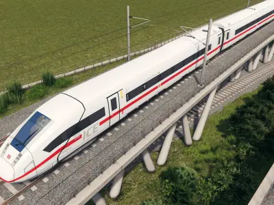 German High Speed Train - DB ICE 4 Low-poly 3D model