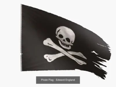 Pirates Flags Collection 3D Model Pack