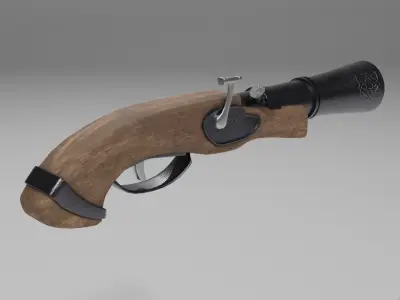 Common Pirate Pistol Low-poly 3D model