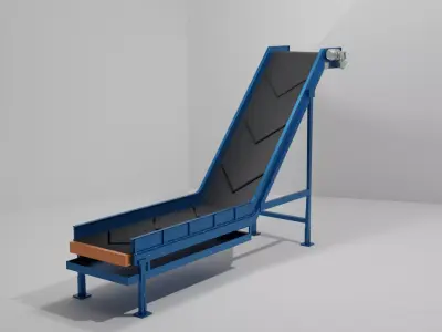 conveyor belt agriculture Low-poly 3D model