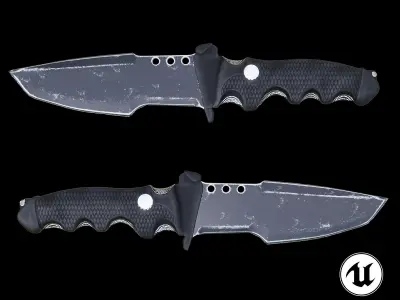Hunting Knife Low-poly 3D model 5