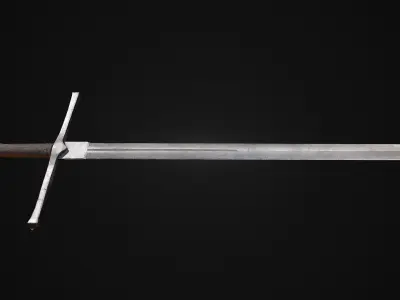 PBR Realistic Medieval Greatsword -A Low-poly 3D model