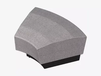 Seating - Contemporary - Blume - Closing - Round - Left Low-poly 3D model