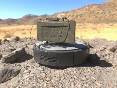 Home Defense Roomba PBR Game-Ready Low-poly 3D model