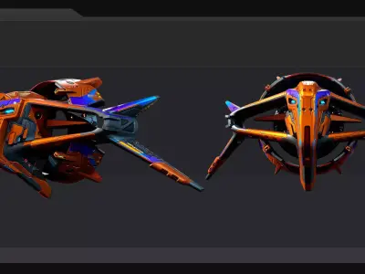 DRAKX - ALIEN Bomber DK6 Low-poly 3D model