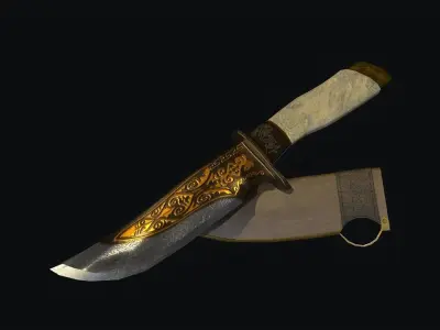 Engraved Knife  Low-poly 3D model