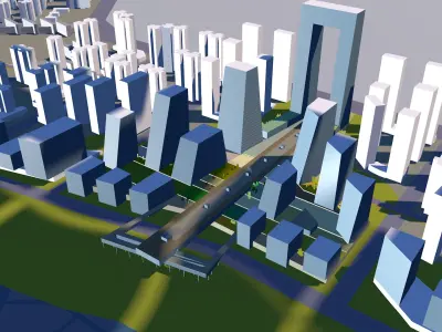 Urban highrise building building ancillary building commercial 3D model buy