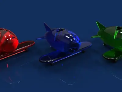 Acrylic toy planes Free 3D model