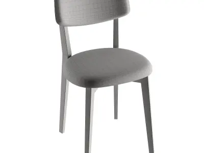 Unique looking wooden chair Low-poly 3D model