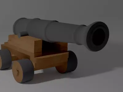 Cannon wooden Free 3D model