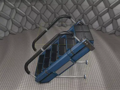 Sci-Fi Stairs - 5 - Blue Version  Low-poly 3D model