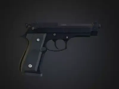 M92 Beretta Pistol 3D Game Ready Low-poly 3D model