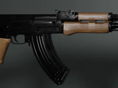 AAA Rifle AK-47 type 3 Low-poly 3D model