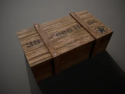 Wooden Crate-7 Low-poly 3D model