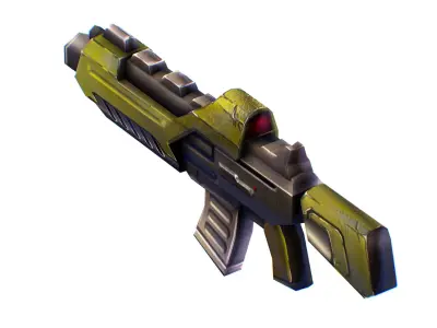 LowPoly Sci-Fi Cartoon Assault Rifle Future Low-poly 3D model 3