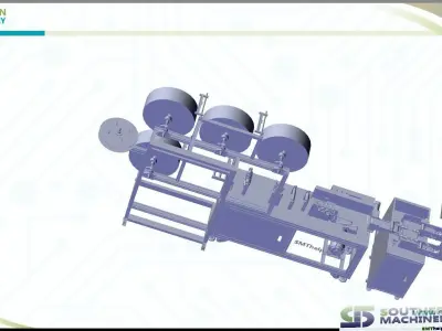Flat Type Disposable Nonwoven Face Mask Machine 3D model