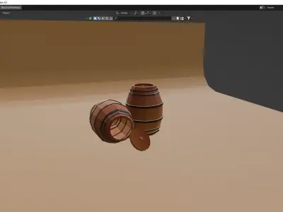 Lowpoly Barrel 3d model Low-poly 3D model