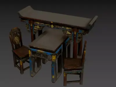 16- Antique Ming and Qing Dynasty Furniture 3D model